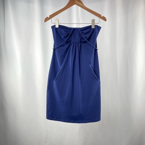 Susana Monaco Halter Neck‎ Mini Dress in Blue Size Medium - Picture 2 of 6